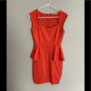 “Amber Blue” Orangish Red dress